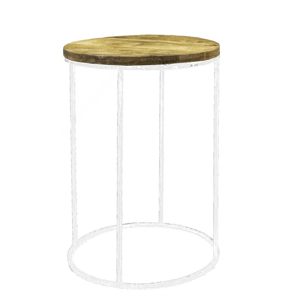 Beistelltisch-Set, BxH: 36 x 53 cm, Metall/Mangoholz