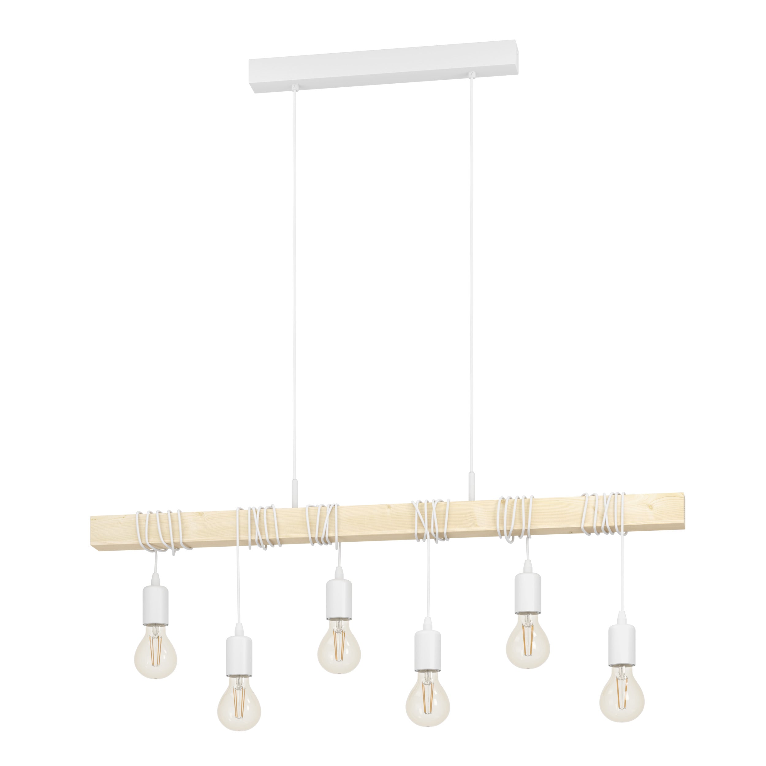 EGLO hanglamp Townshend - e27 - 100 cm - wit/bruin
