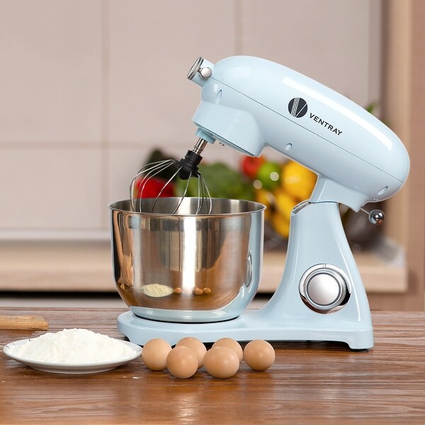 VENTRAY Stand Mixer Electric Food Mixer with Attachment Hub 6-Speed Tilt-Head Food Processor Machine  Sky Blue