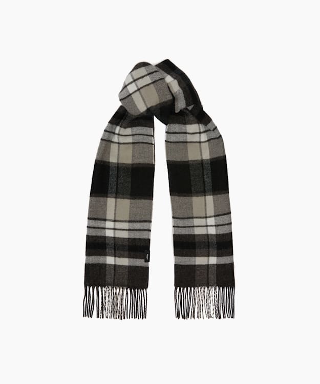 Osburn Grey - Fringe-Trim Tartan Scarf