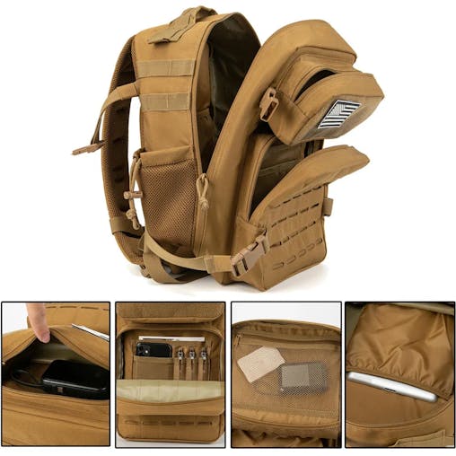 NNEOBA 25L Military Tactical Backpack with MOLLE Modular Design