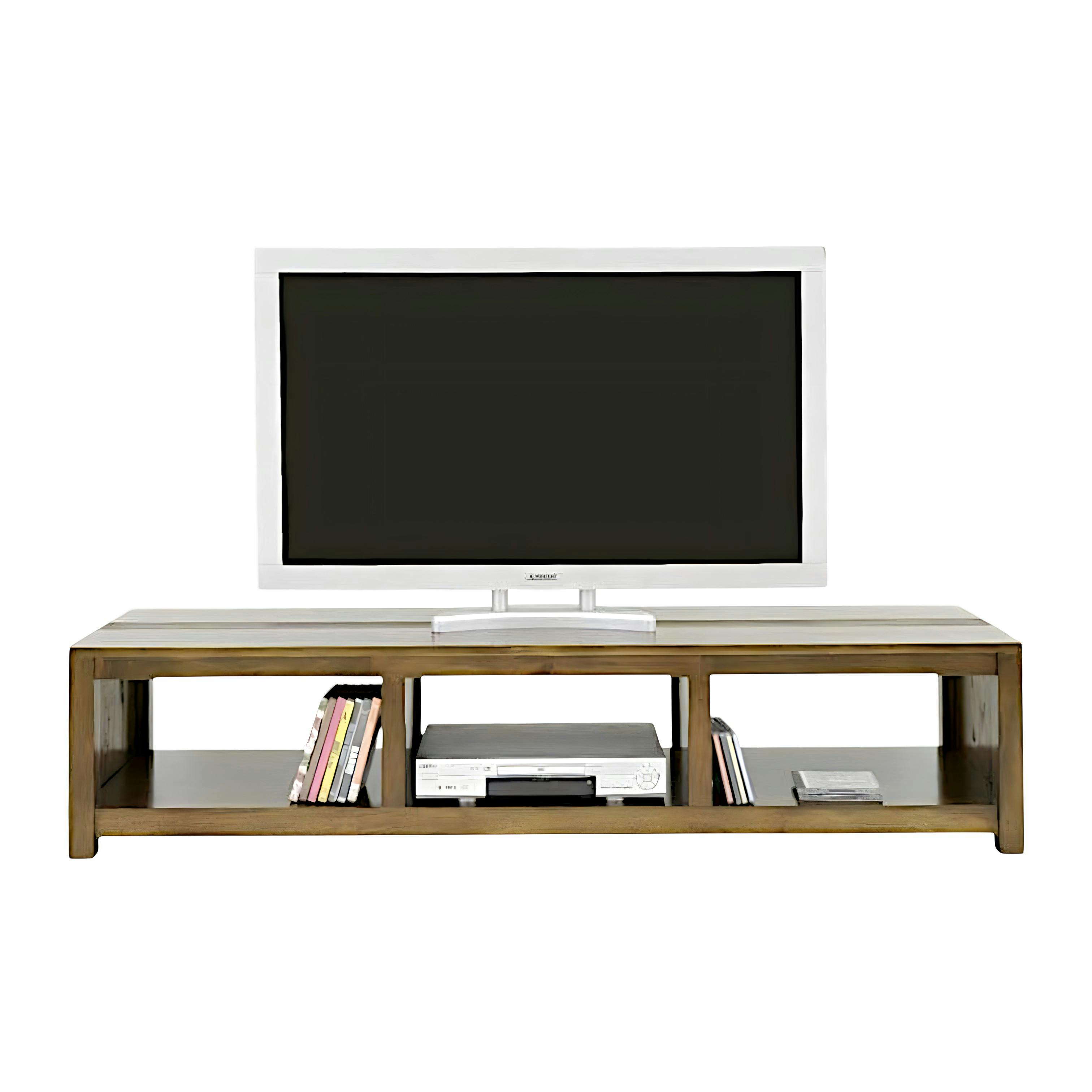 Meuble TV hévéa 3 niches 162cm GALA