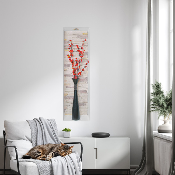 Naklejka dziura 3D kwiaty kamienie efekt w ścianie 23x80