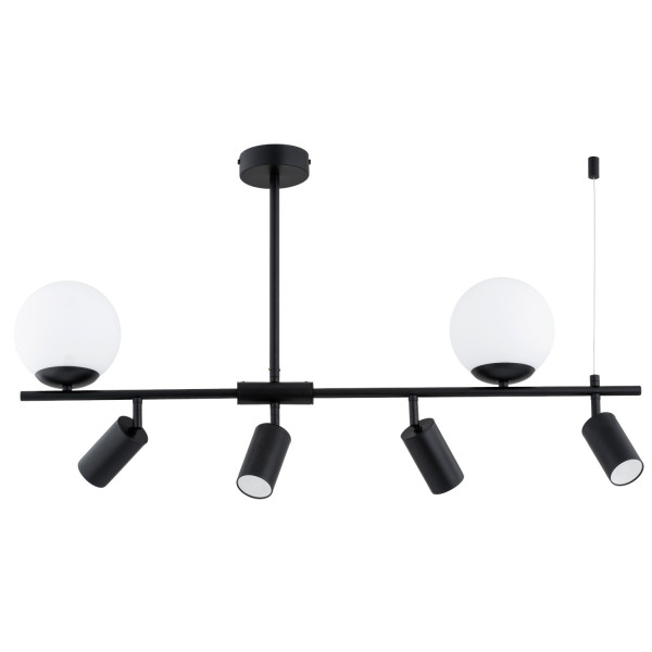 Lampa wisząca czarno-biała NESKA 6xE14x15W wym: 51x88x15 cm Alfa