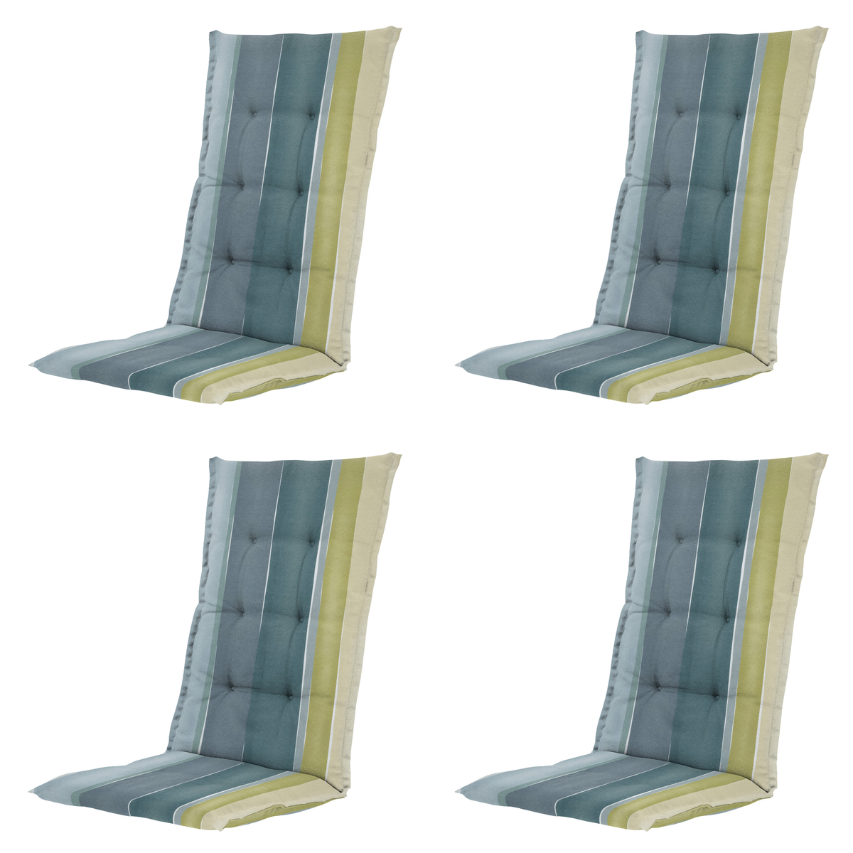 Madison tuinstoelkussen hoge rug Nox - mulitkleur - 123x50x5cm - set van 4