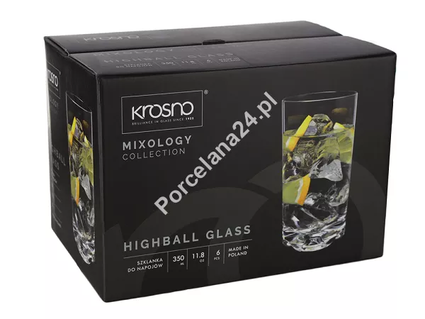 Kpl. szklanek wysokich 350 ml (6 szt.) Krosno - Mixology C810