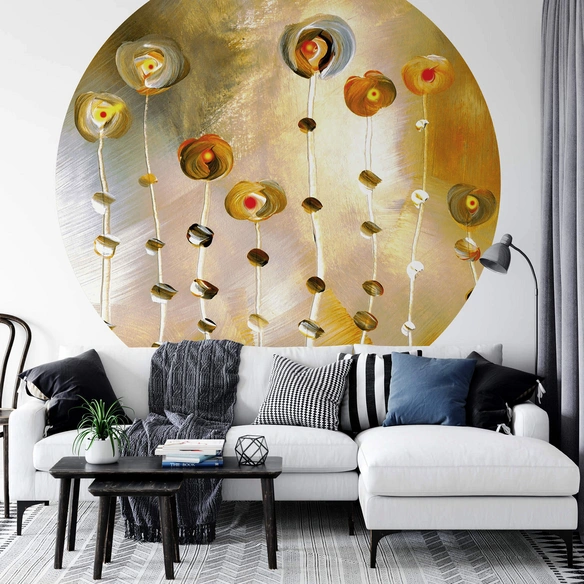 Vliestapete »Runde Vliestapete«, Niksic Kunstdruck Golden Eye, mehrfarbig, matt
