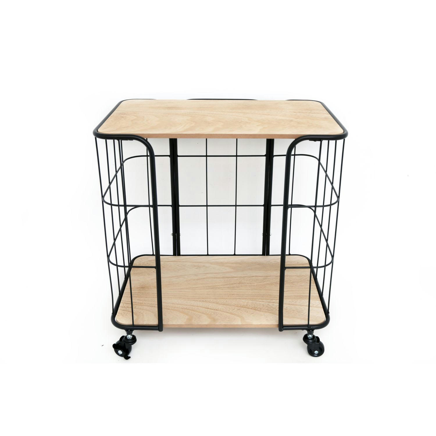 WHEELIE - Table d'appoint filaire industriel wheelie l. 49 x h. 51 cm marron