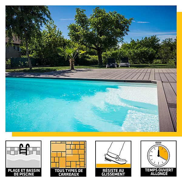 Colle à carrelage extérieur Sika SikaCeram Piscine 25 kg