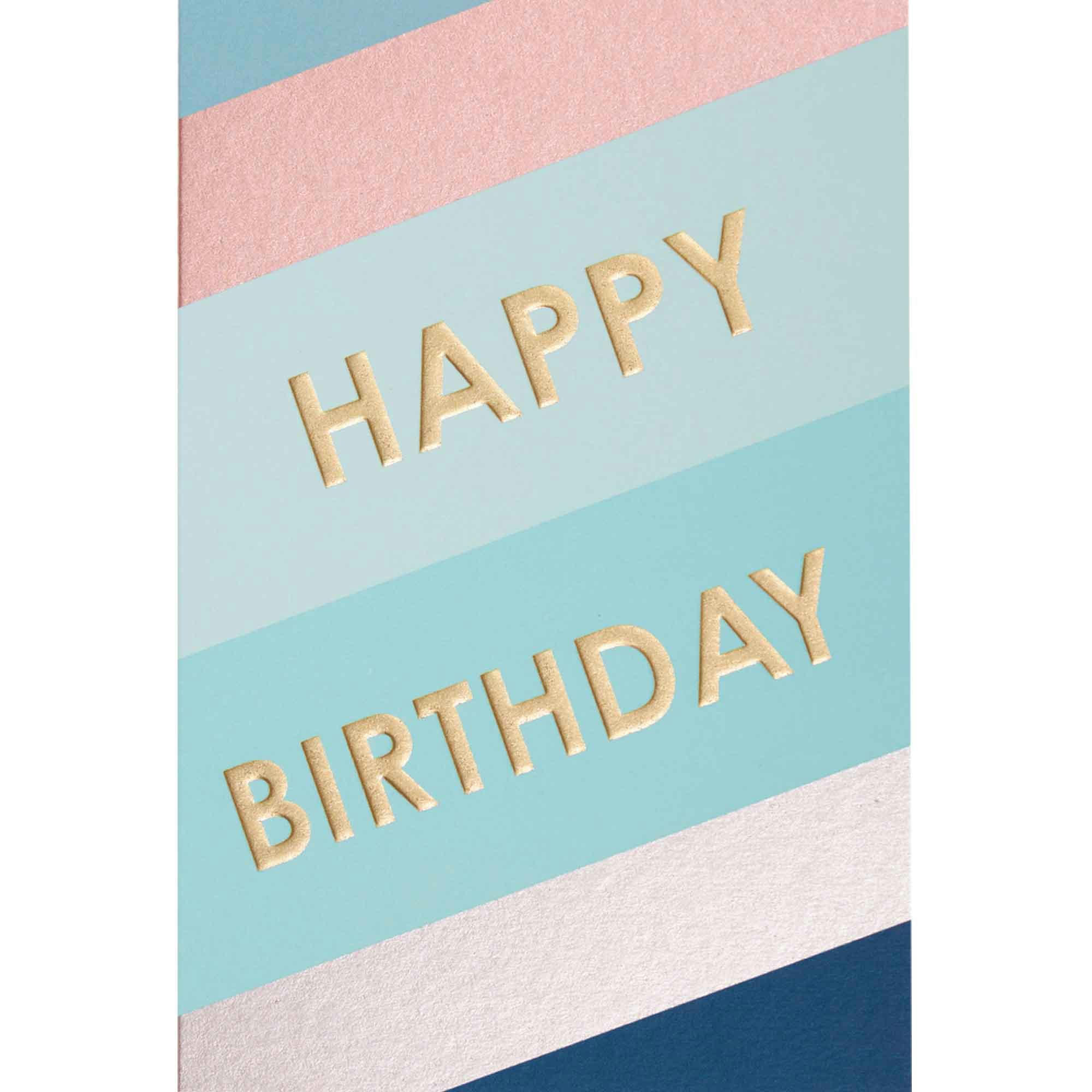 - Carte happy birthday lettres dorées