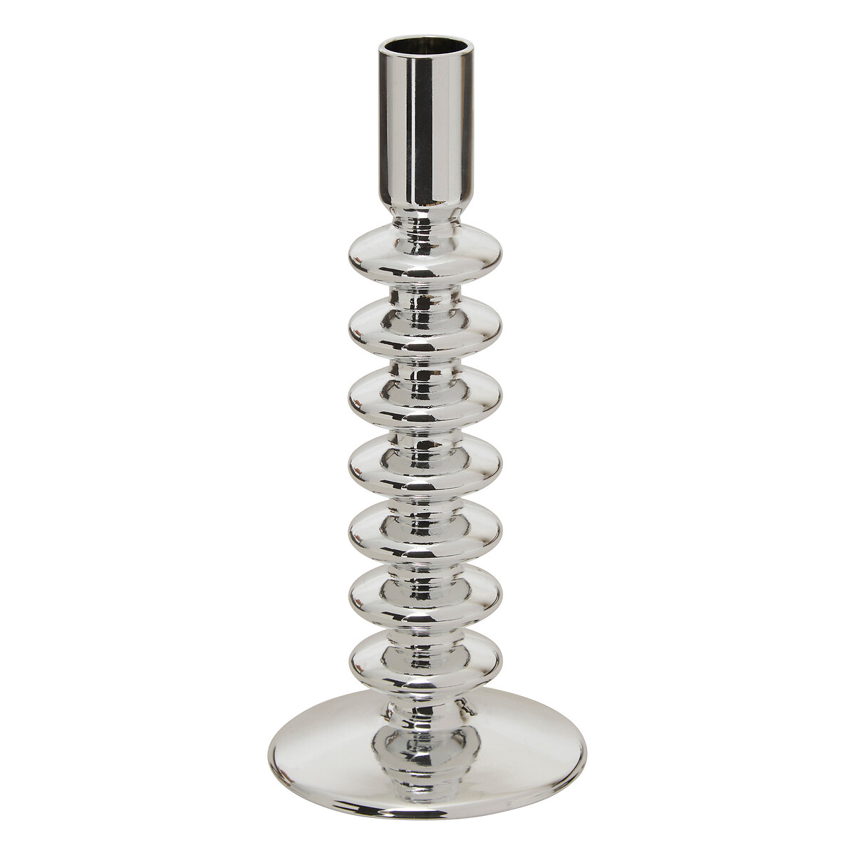 Castiçal SKY prateado de vidro