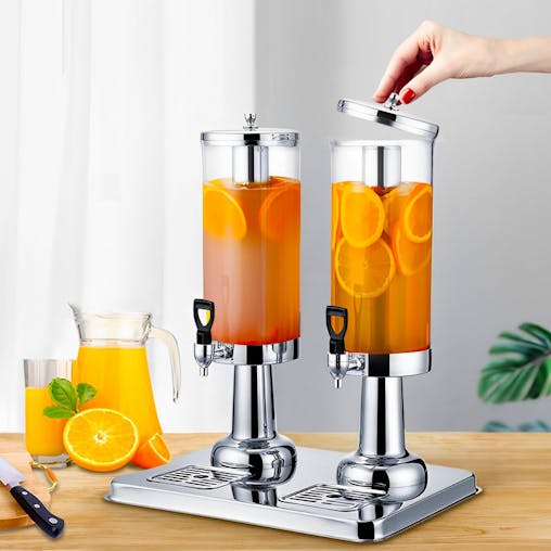 SOGA 6L Dual Stainless Steel Beverage Dispenser with Ice Cylinder