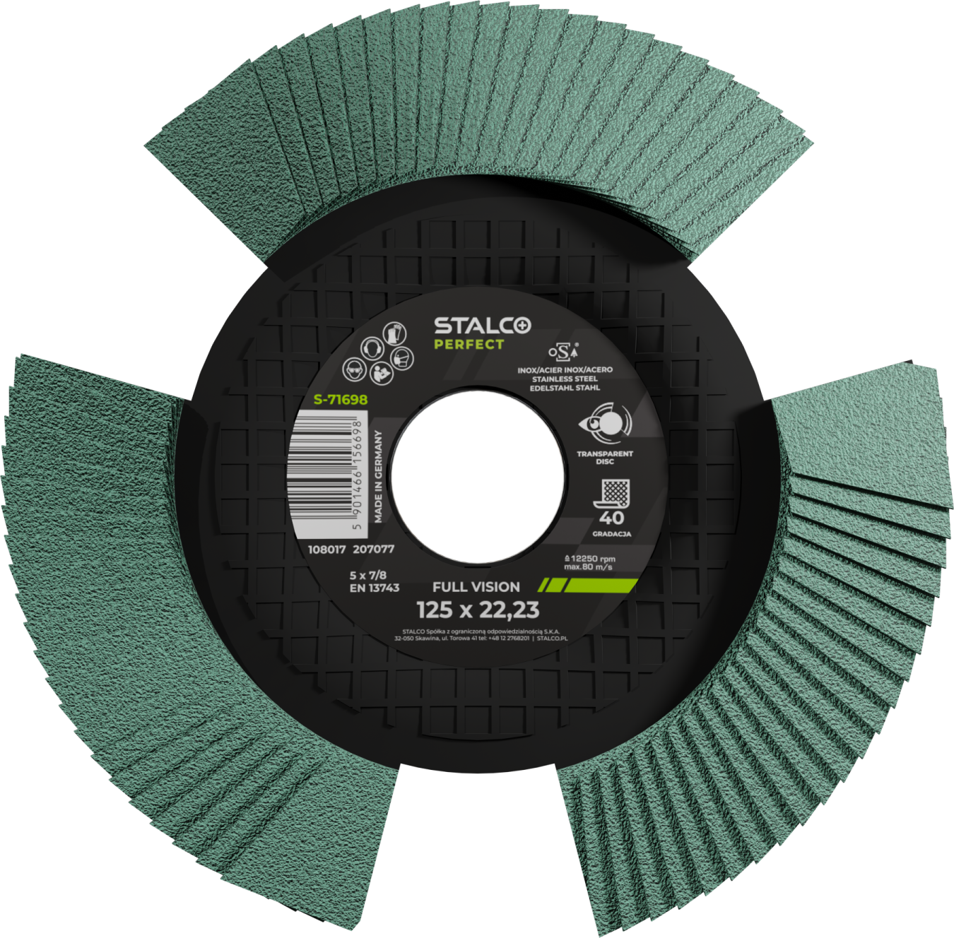 Tarcza ścierna listkowa ø 125 x 22, 23 mm , G40 STALCO PERFECT S-71696