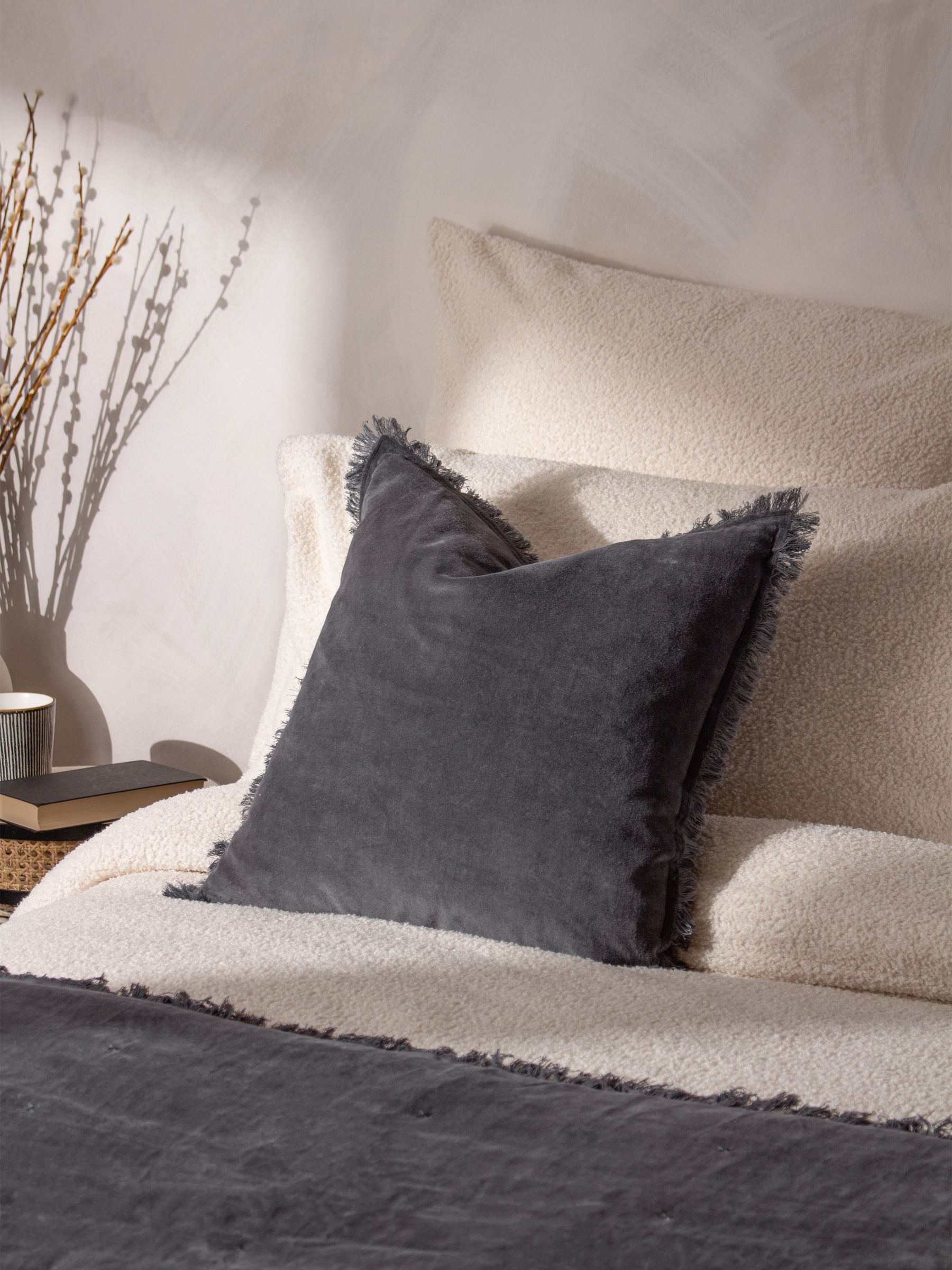 Yard Slate Blue Slate Blue Jaye Velvet 100% Cotton Cushion