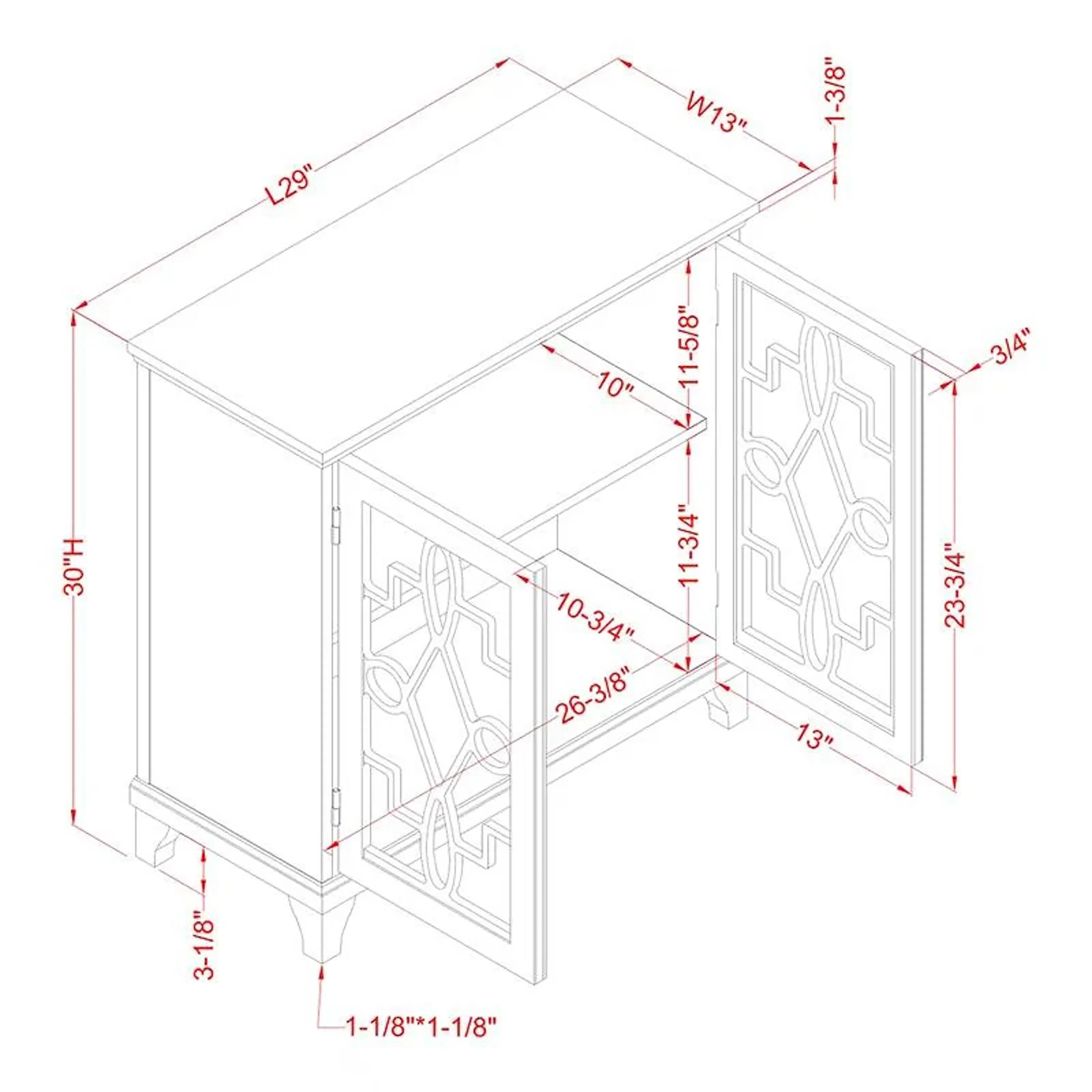 Kembel Transitional Grey 29-inch Wood 2-Shelf Hallway Cabinet by Furniture of America