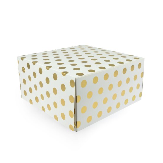 Gold Polka Dot Cake Box 10 Inches