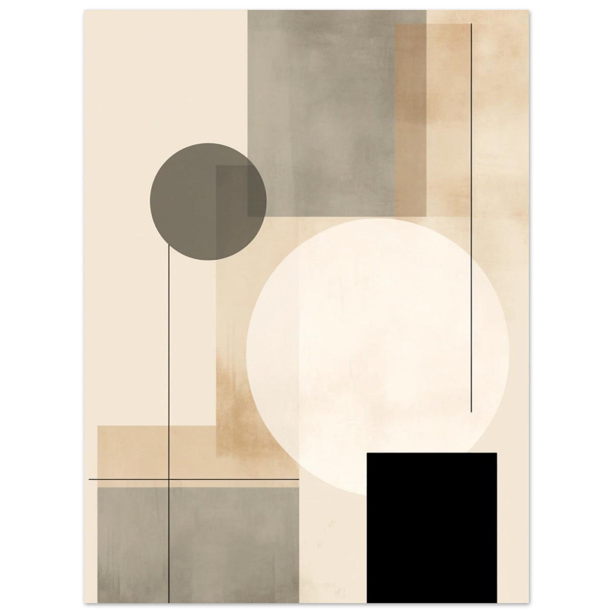 Artfulprints Poster Japandi abstract  - 30x40 cm - Taupe