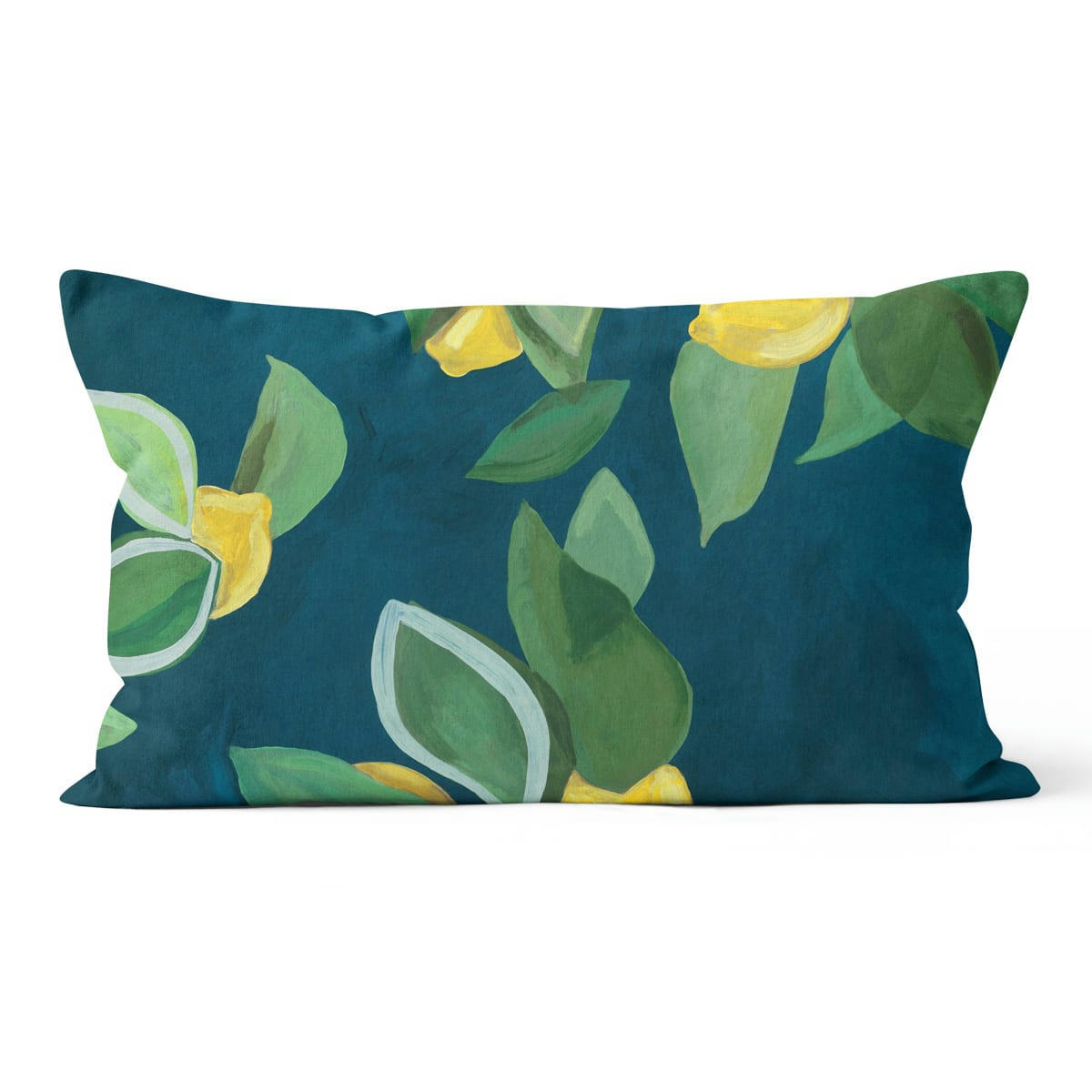- Coussin imprimé polyester jaune 40x60cm