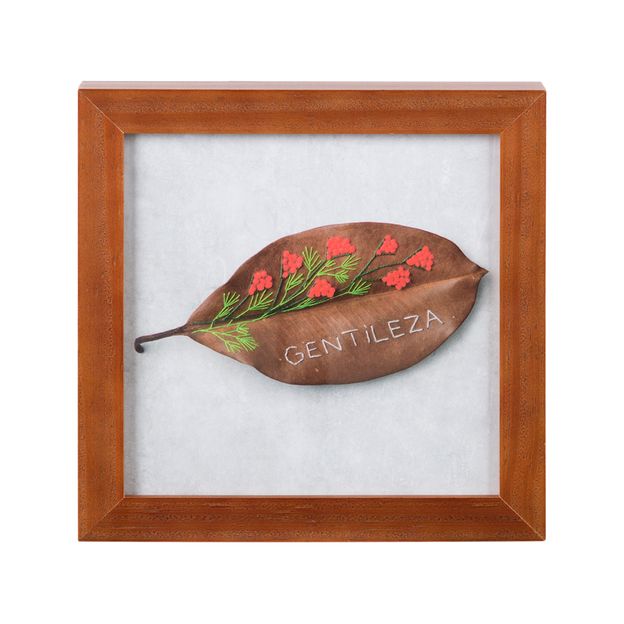 QUADRO 20 CM X 20 CM FOLHA GENTILEZA