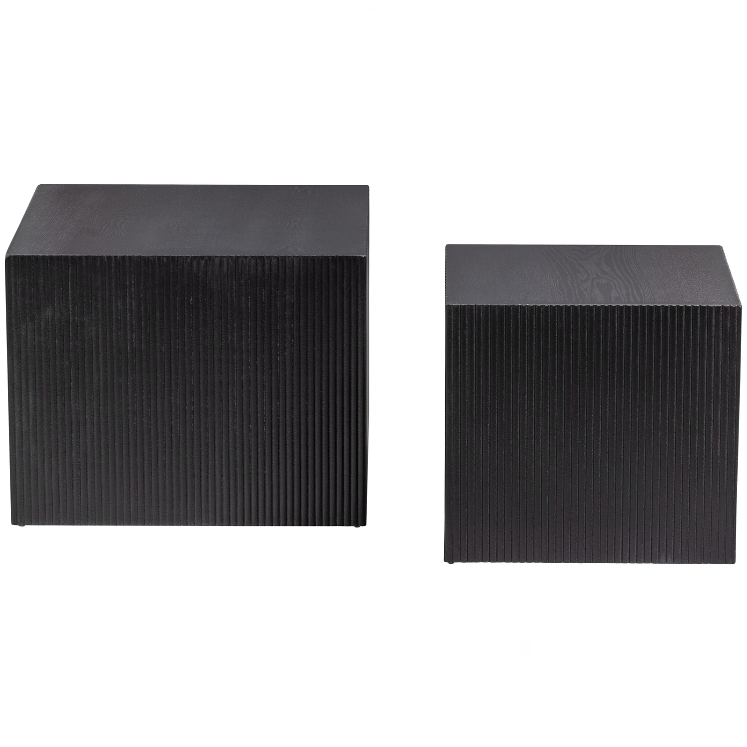 WOOOD bijzettafel Sanne - Mdf - Zwart - 37x40x40/40x50x50 - Set van 2