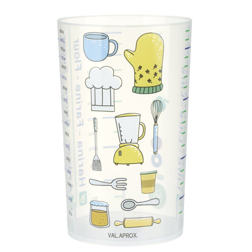 Verre doseur 900ml plastique décoré Ø10,5xH13,5cm
