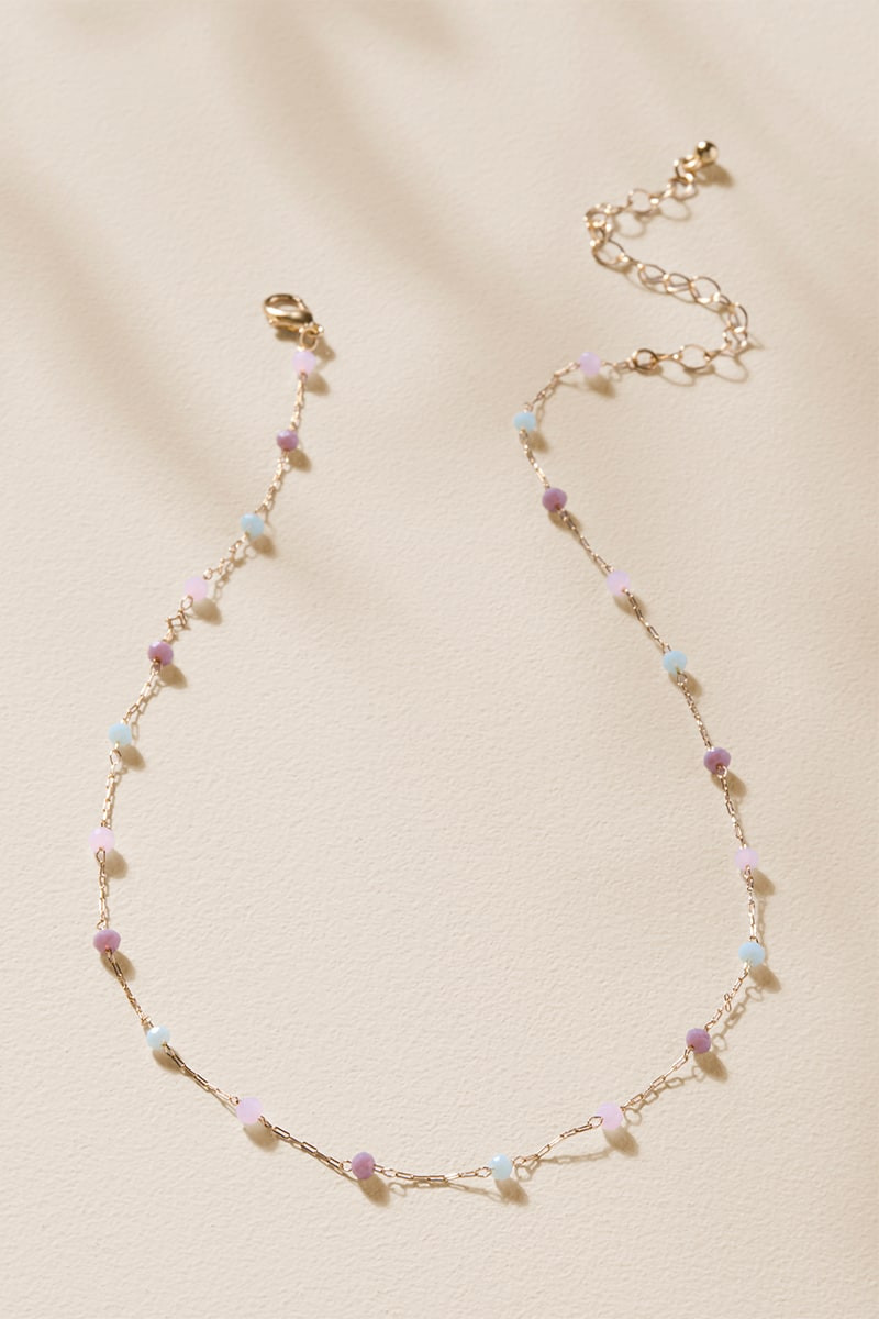 Monica Bead Station Single Stand Necklace