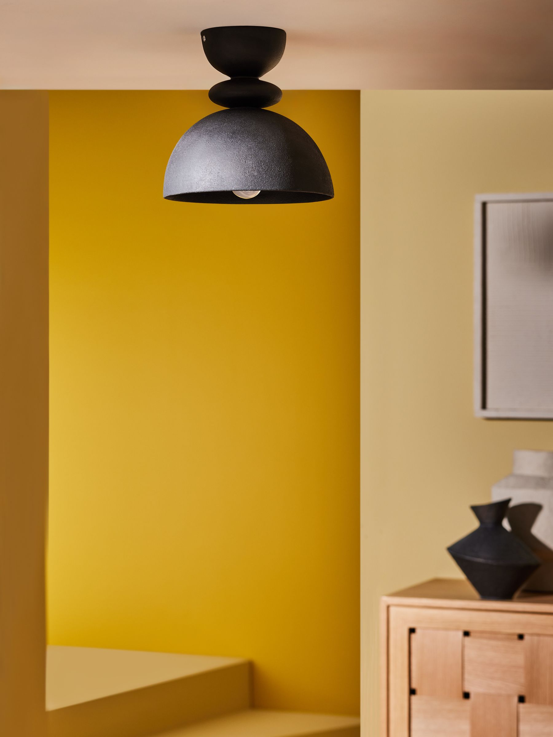 Freyja Flush Ceiling Light in Black