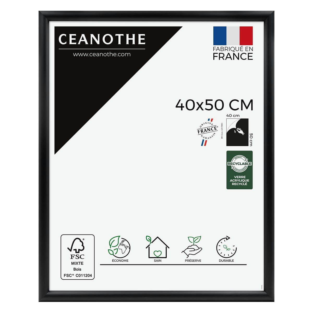 ESSENTIEL - Cadre photo exposition noir 40x50 cm résine recyclée