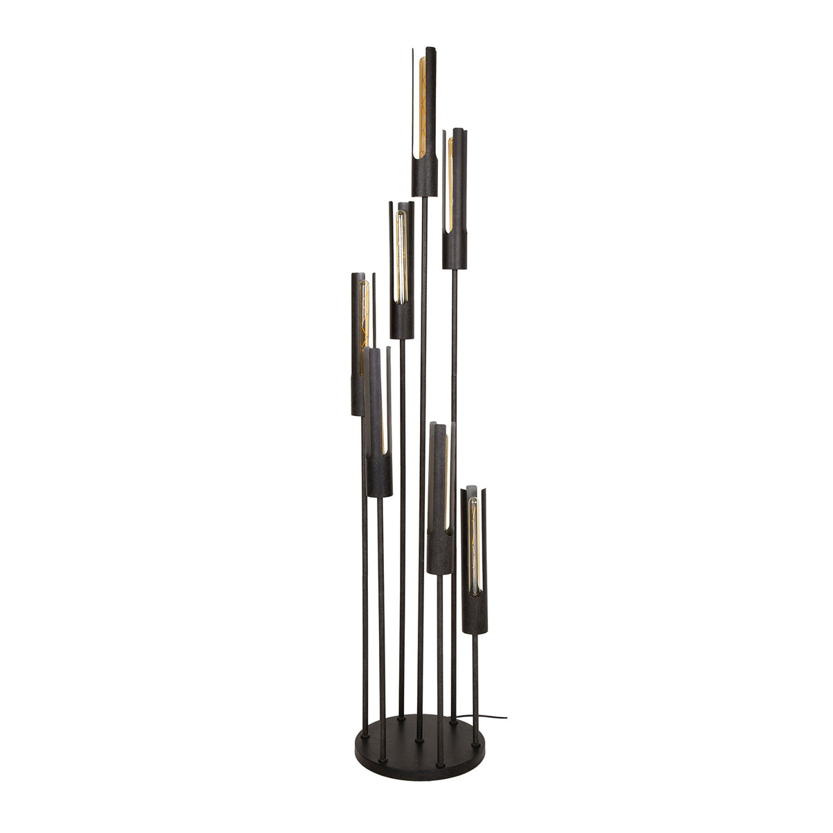 Giga Meubel Vloerlamp Tube - Zwart Metaal - 7-Lichts - 35x35x186cm