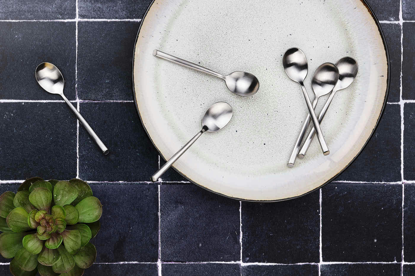 NUDE - Lot de 6 petites cuillères en inox argent