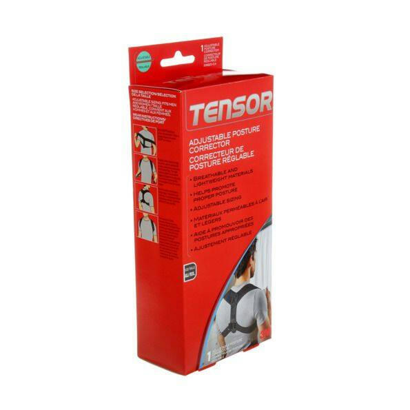 Tensor Posture Corrector Adjustable Back Support, Black, One Size