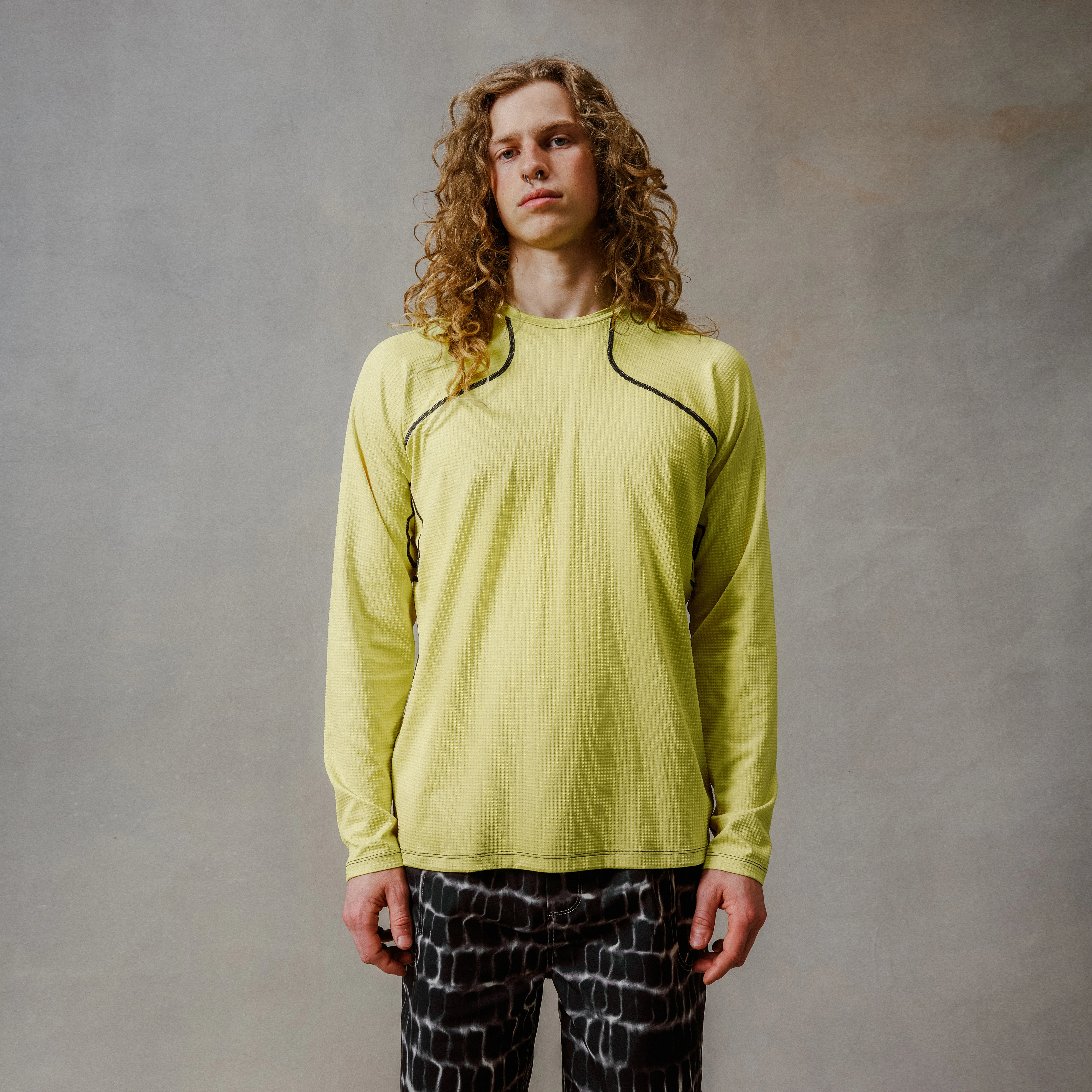 Unisex Corner L/S Tee - Celery