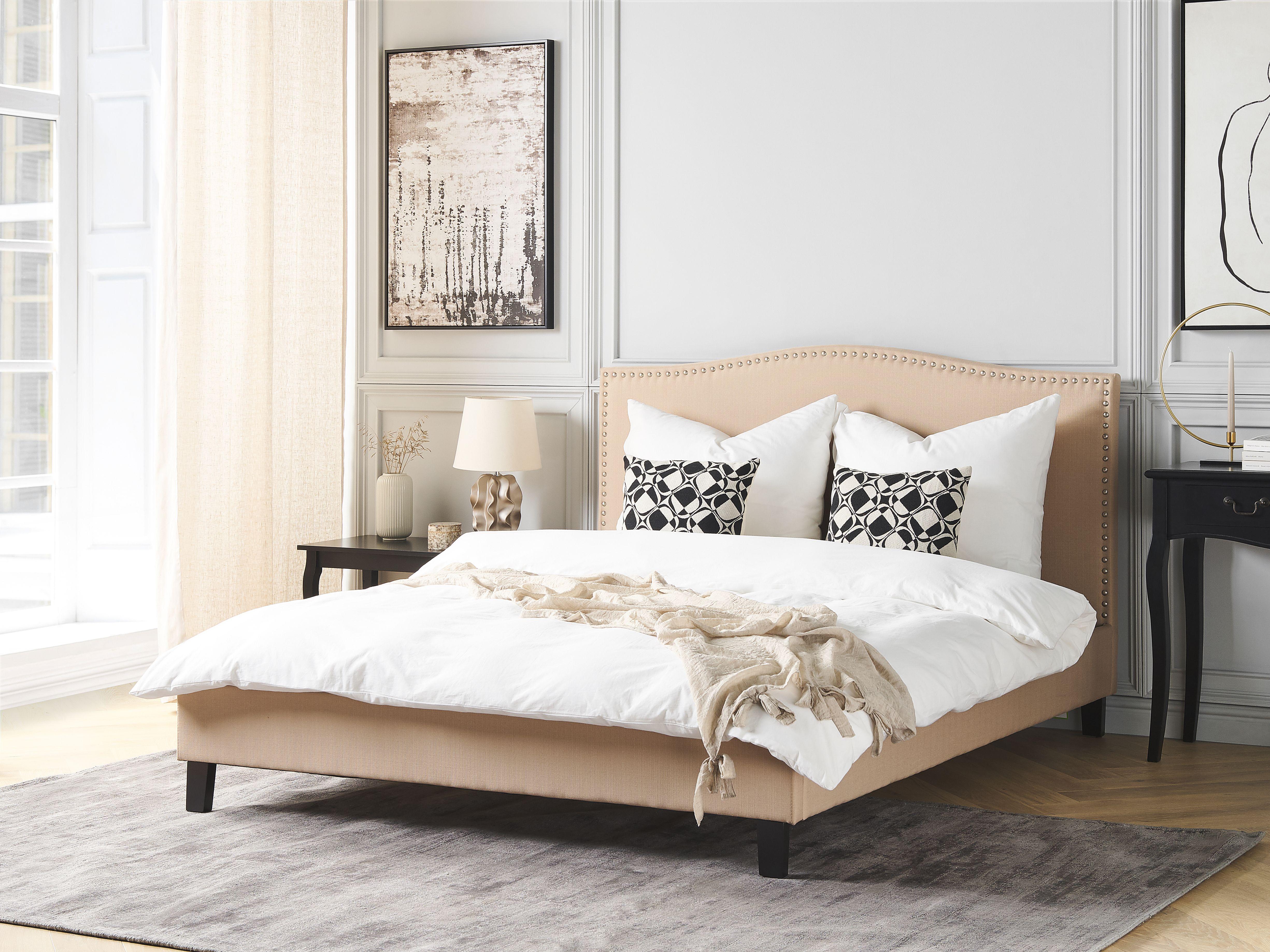 Bed Fabric MONTPELLIER 160 x 200 cm (EU King Size) Beige