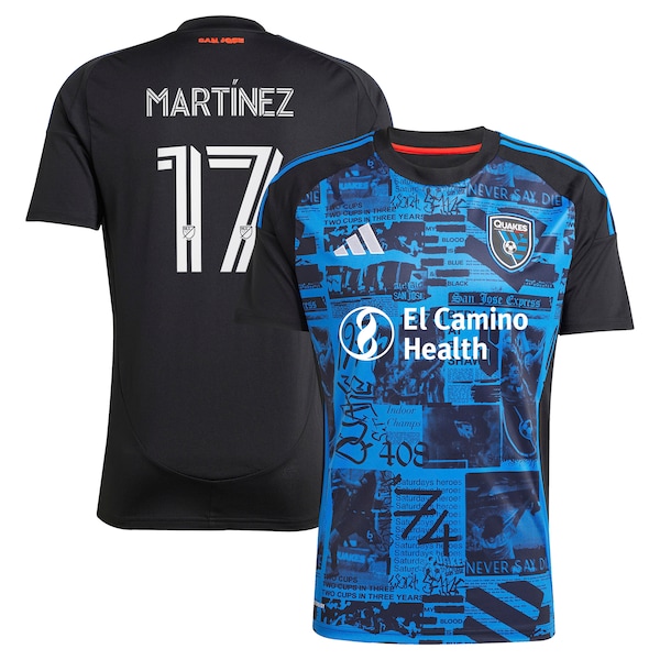 Josef Martinez San Jose Earthquakes adidas 2025 Headliner Replica Player Jersey - Black