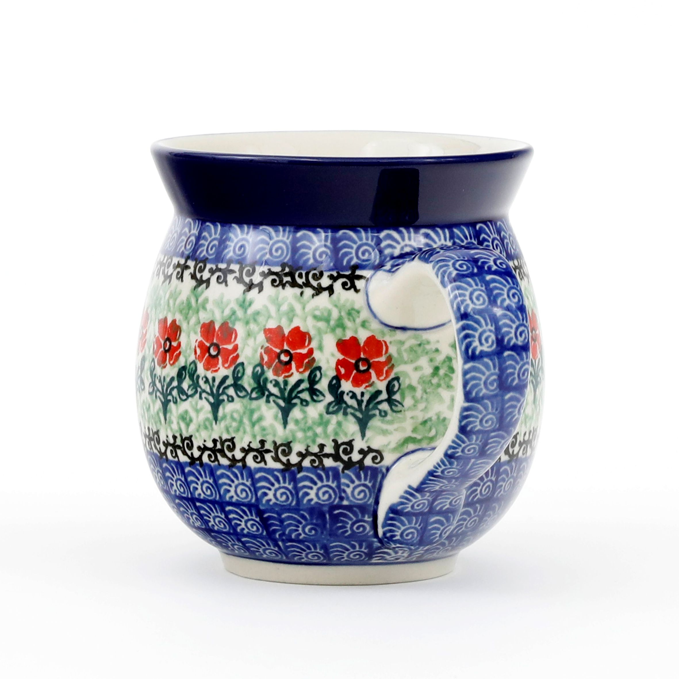 Kubek ceramiczny 073 1916X Czerwone kwiatuszki