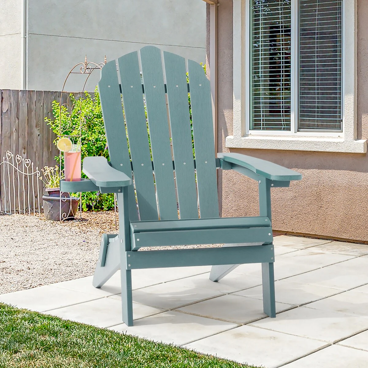 AOOLIMICS Patio Folding Adirondack Chairs Fire Pit Chair