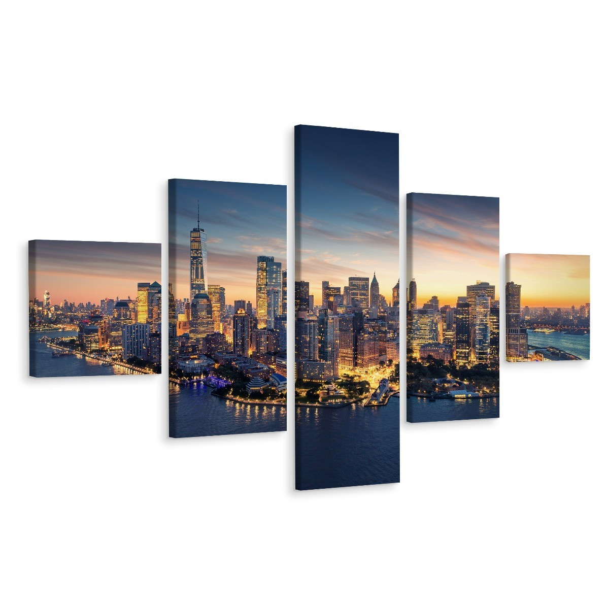 Obraz Wieloczęściowy Panorama Nowego Jorku 3D 150x90cm