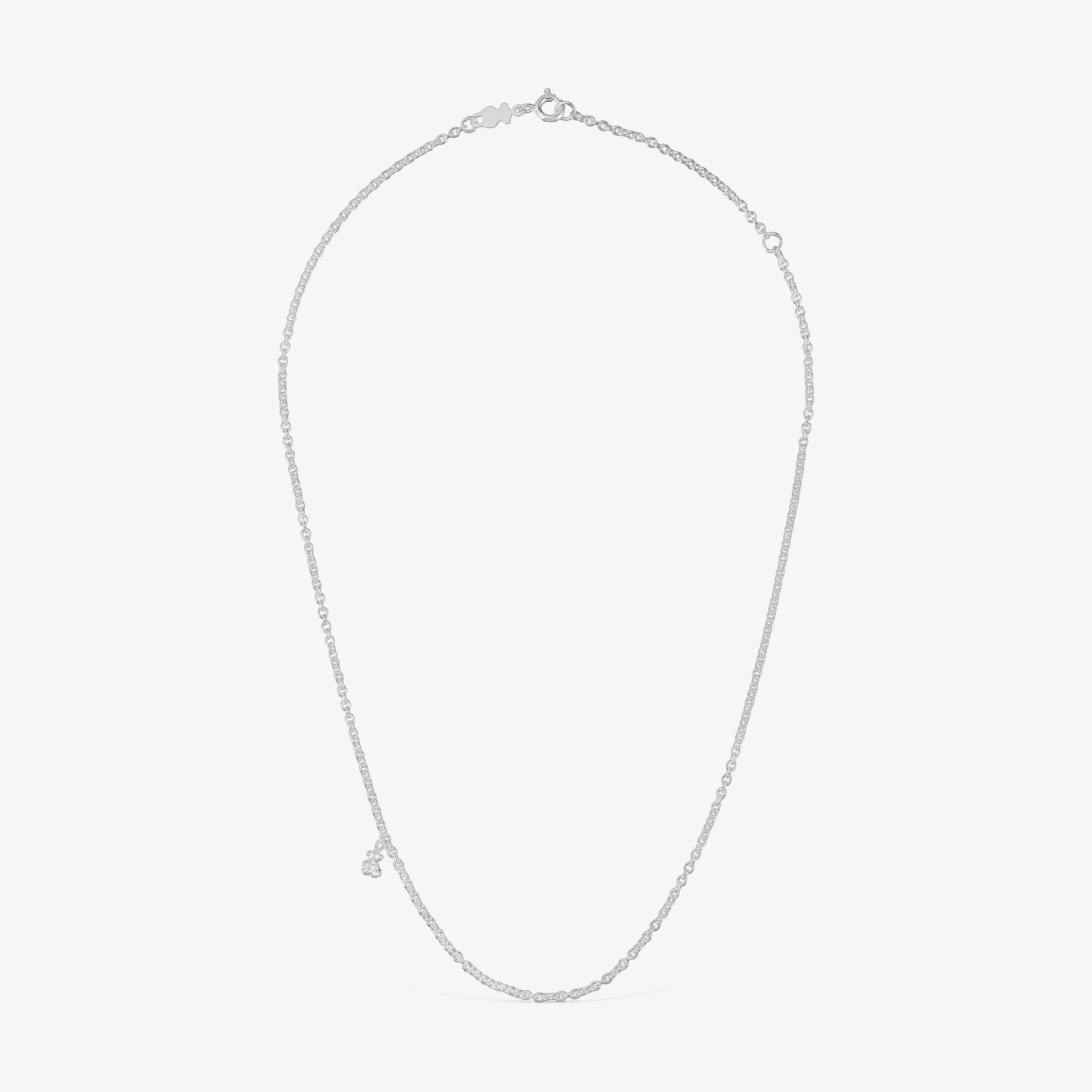 Collar corto de plata con anillas redondas gruesas Bold Bear
