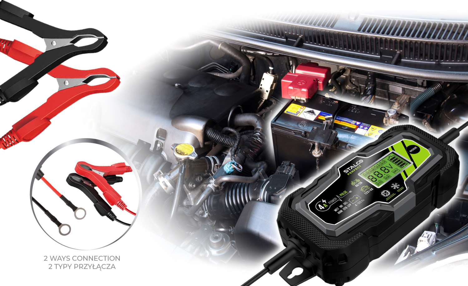 Prostownik samochodowy PowerPulse 4A STALCO PERFECT S056598750 STALCO PERFECT S056598750