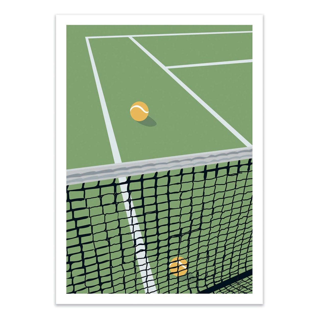 LPX ILLUSTRATION - FILET TENNIS GREEN - LPX ILLUSTRATION - Affiche d'art 50 x 70 cm