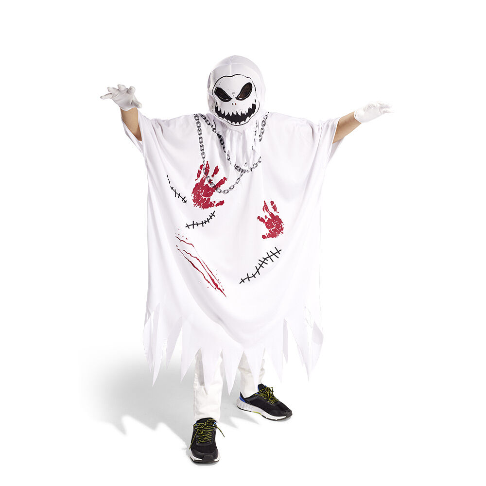 Déguisement enfant Halloween fantôme sang rouge et blanc 7/10 ans