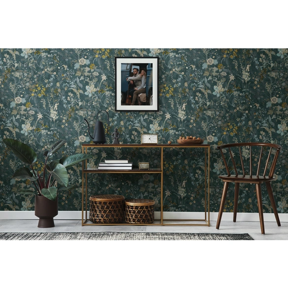 Vliestapete, BxL: 53 x 1005 cm, türkis