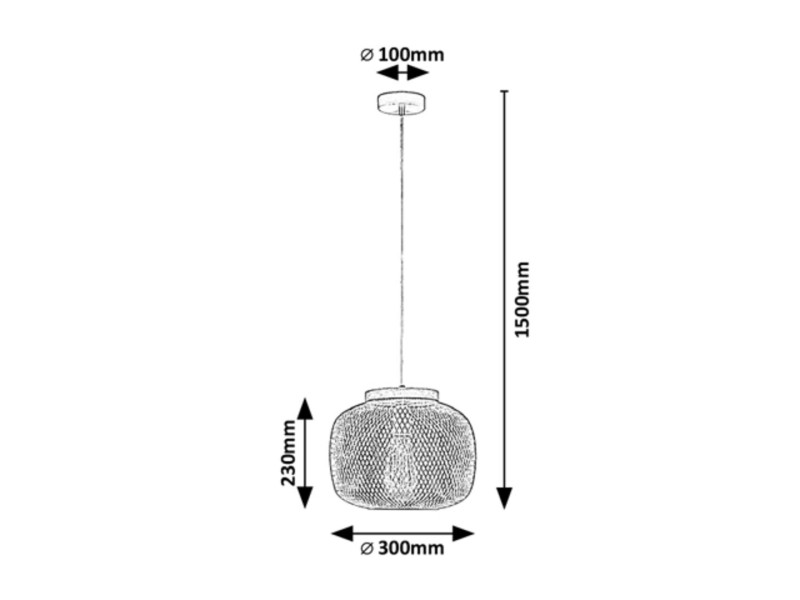 Lampa wisząca popielaty Rupert 1xE27x40W wym: 150x30x30 cm Rabalux