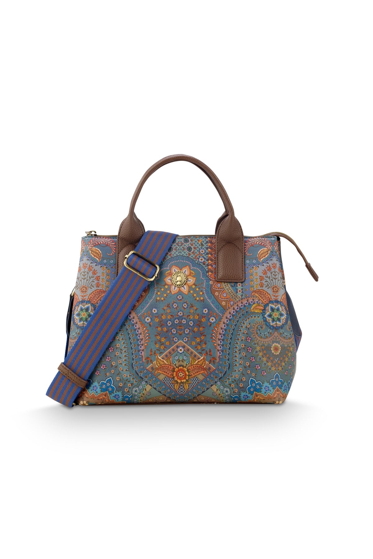Pip Studio - Fia Handtas Dames - Jabali - Blauw - 26.5x14x22cm