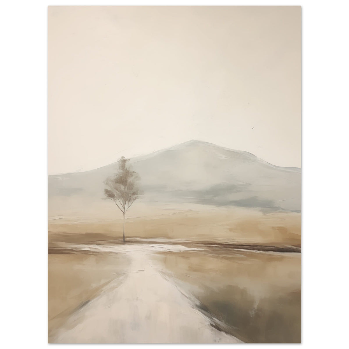 Artfulprints Poster Abstract - Tree path  - 30x40 cm - Taupe