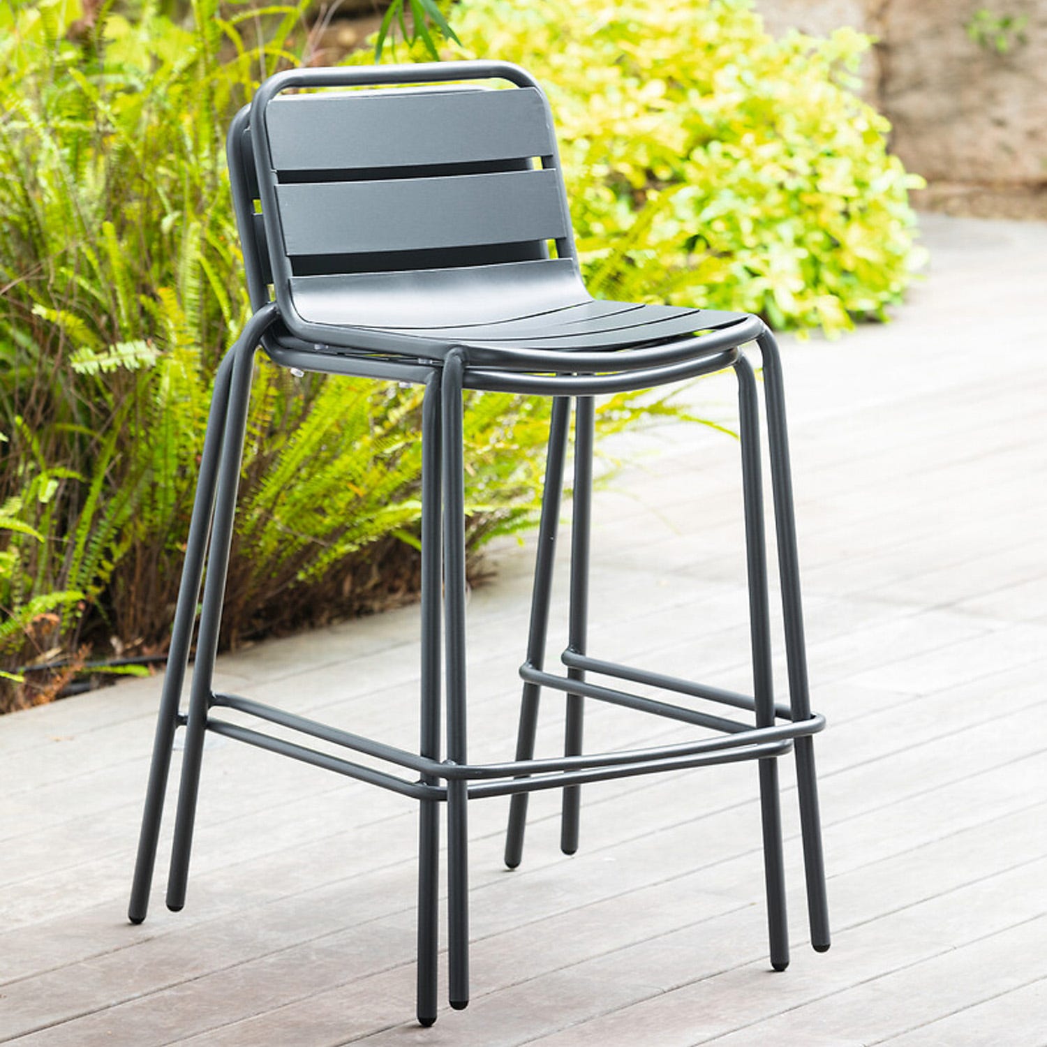 Sgabello bar da giardino Phuket grigio