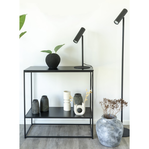 LAMPA PODŁOGOWA Paris czarna stalowa w stylu nowoczesnym