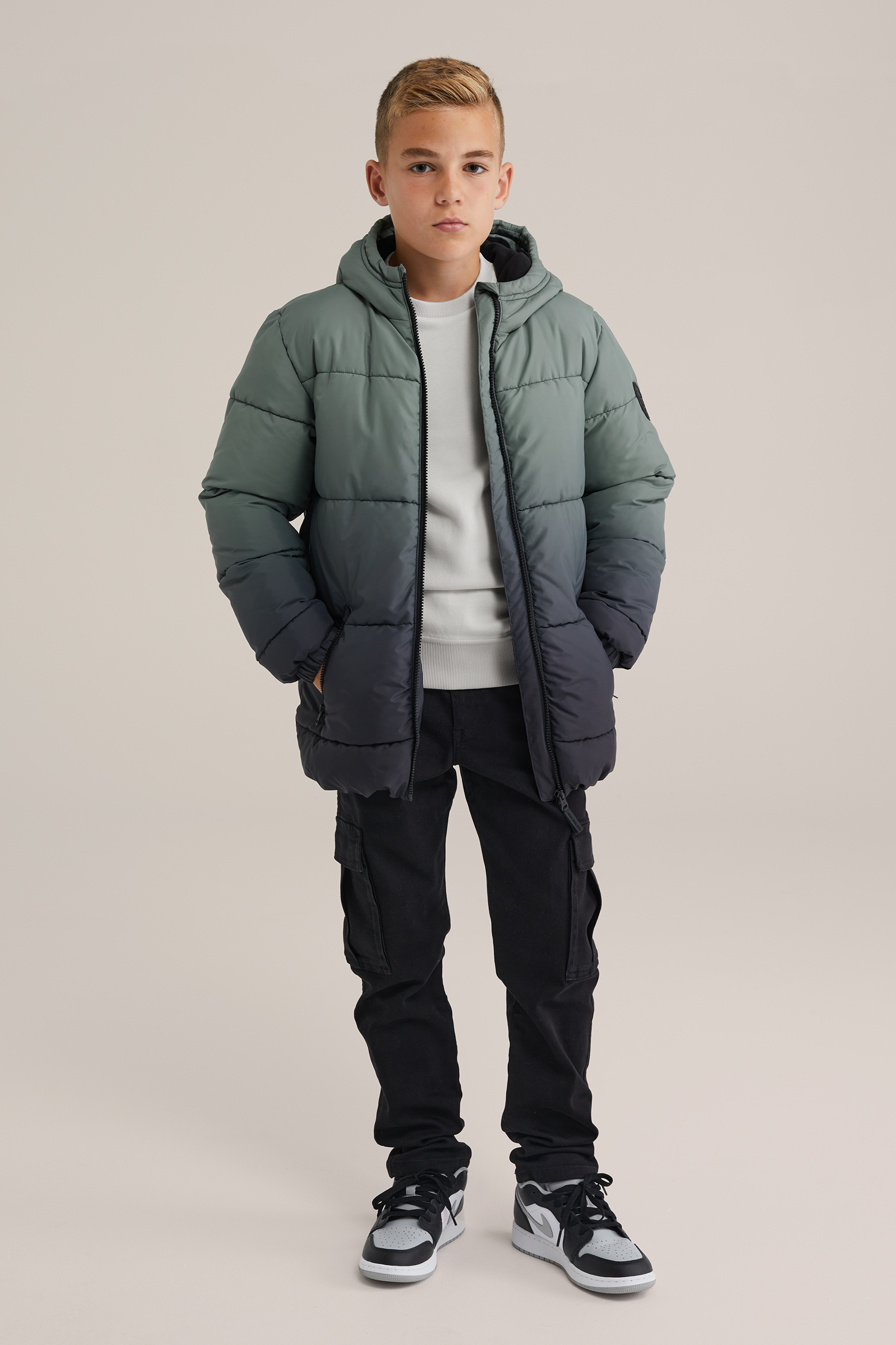 Jongens pufferjas met gradient