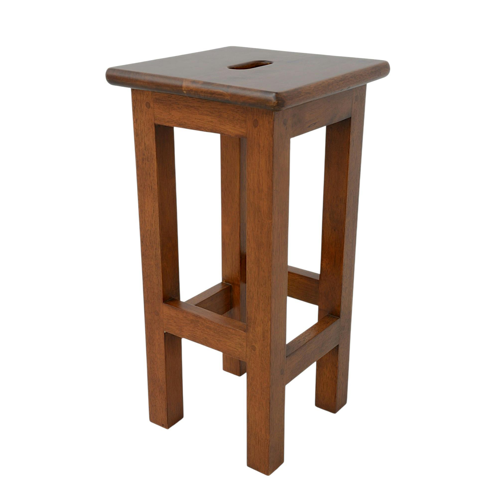 Tabouret carré droit Hévéa 28x28x55cm TRADITION
