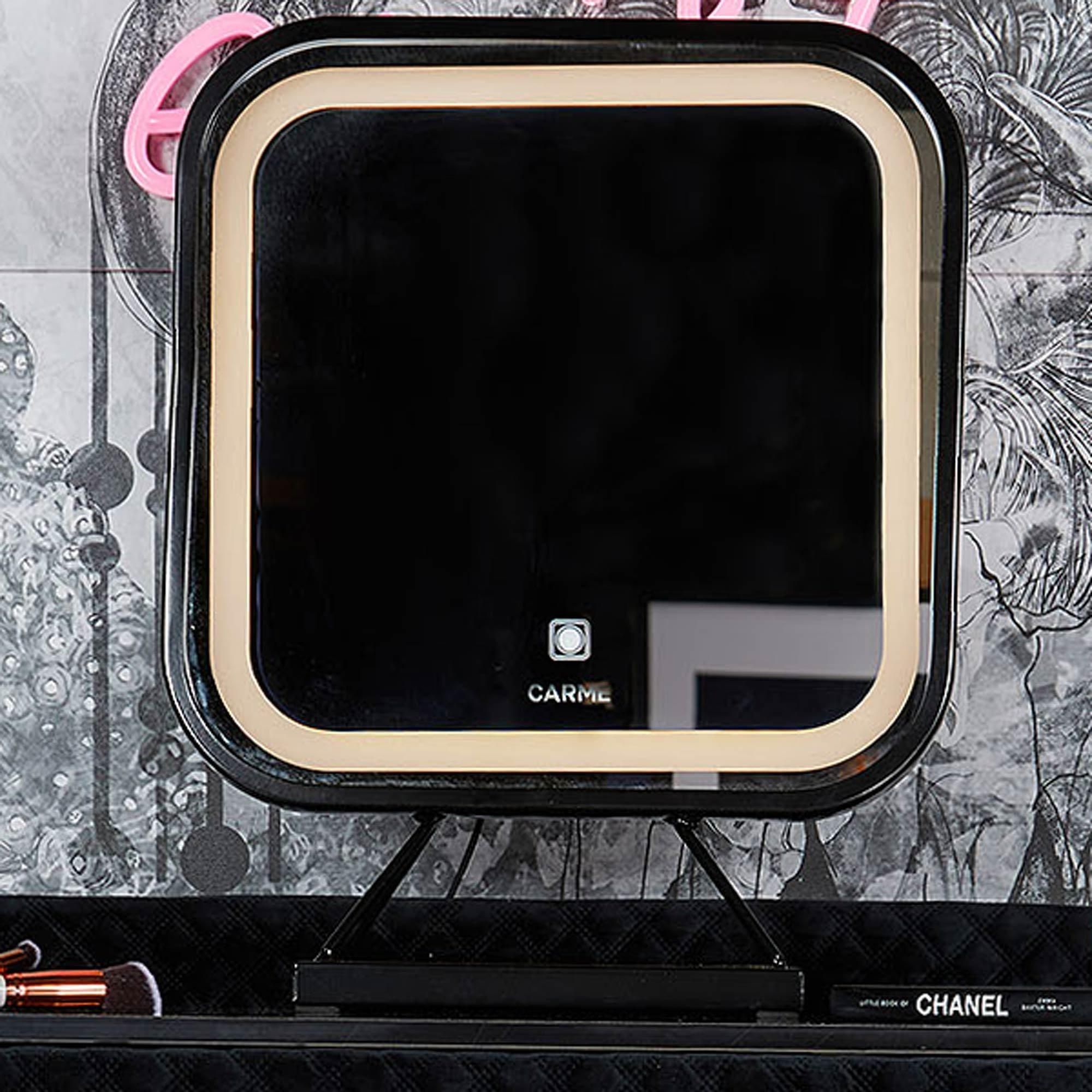 CARME HOME Monaco Nights Black LED Touch Sensor Mirror